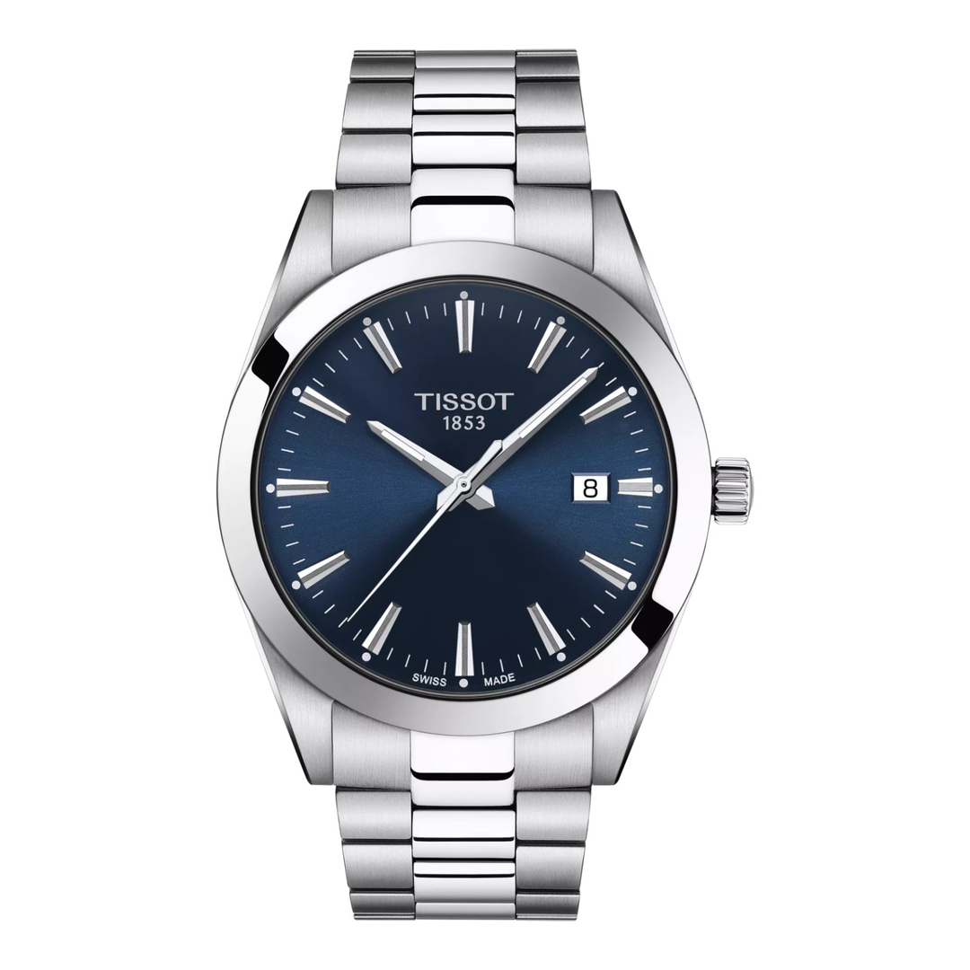 Tissot Gentleman Quarz 40mm T127.410.11.041.00 – Herrenuhr Edelstahl mit blauem Zifferblatt