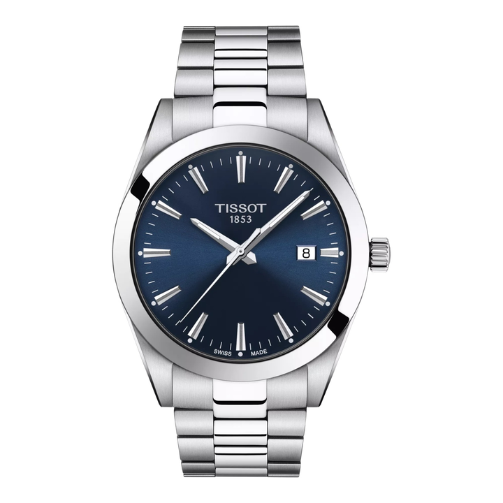 Tissot Gentleman Quarz 40mm T127.410.11.041.00 – Herrenuhr Edelstahl mit blauem Zifferblatt