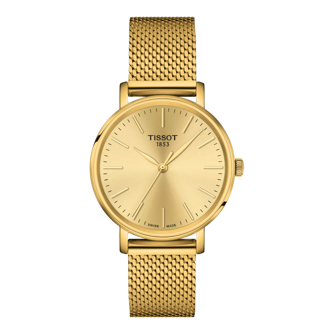 Tissot Everytime 34mm T143.210.33.021.00 – Damenuhr Edelstahl mit champagnerfarbenem Zifferblatt