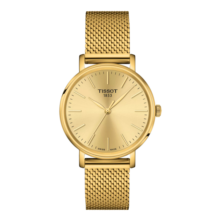Tissot Everytime 34mm T143.210.33.021.00 – Damenuhr Edelstahl mit champagnerfarbenem Zifferblatt