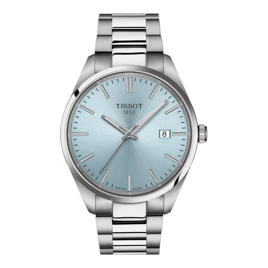 Tissot PR 100 40mm T150.410.11.351.00 – Herrenuhr Edelstahl mit eisblauem Zifferblatt