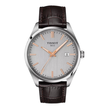 Tissot PR 100 40mm T150.410.16.031.00 – Herrenuhr Edelstahl mit silberfarbenem Zifferblatt und Lederarmband