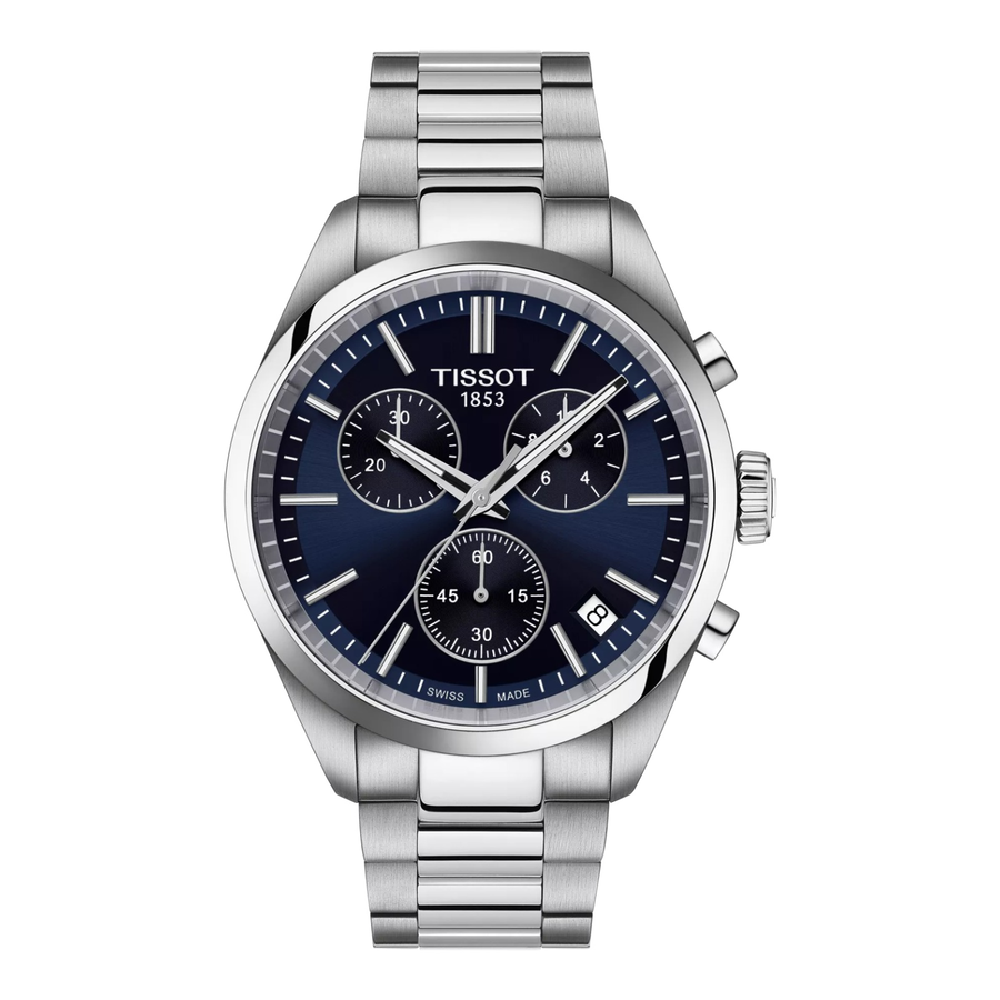 Tissot PR 100 Chronograph 40mm T150.417.11.041.00 – Herrenuhr Edelstahl mit blauem Zifferblatt