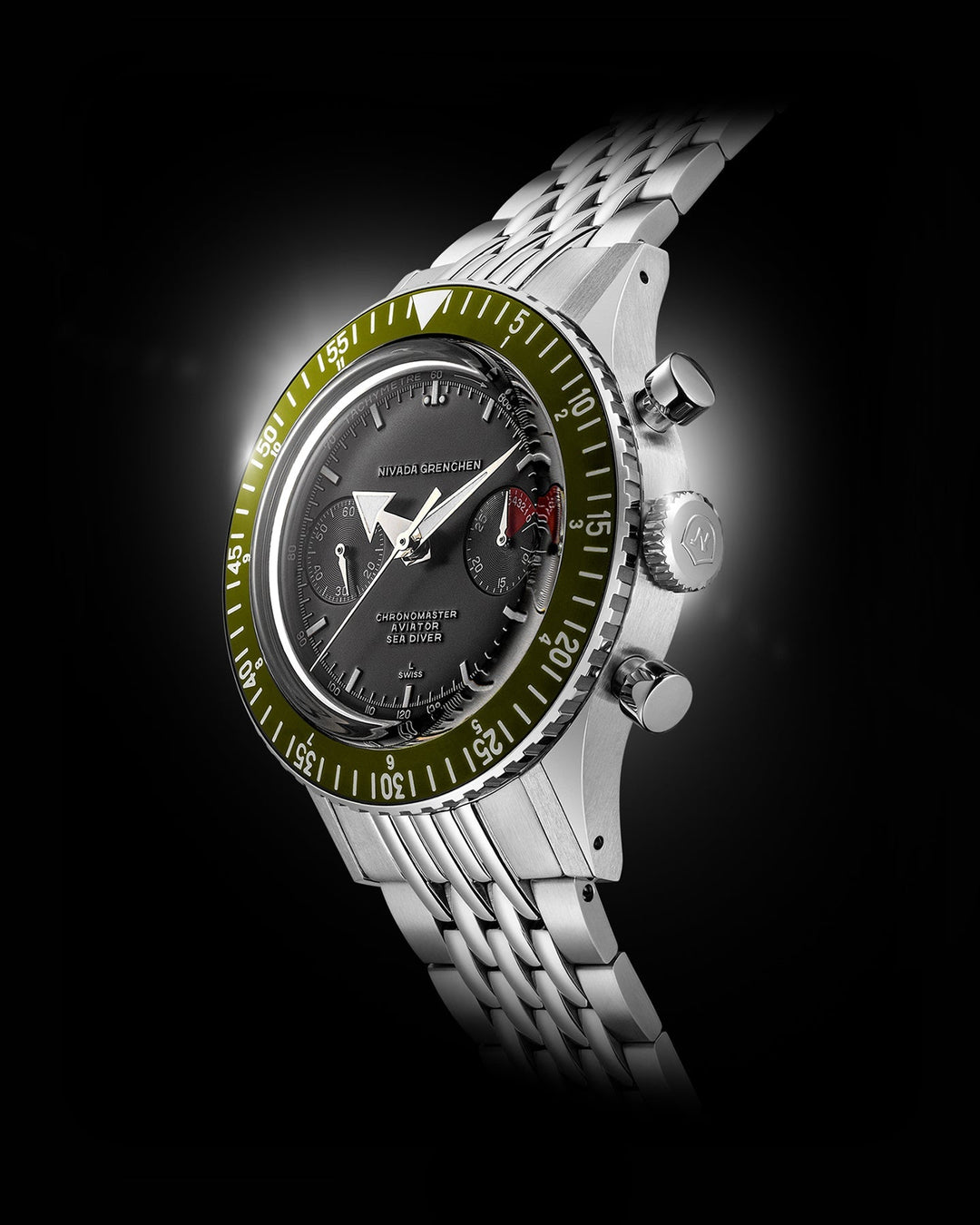 Nivada Grenchen Chronomaster White Broad Arrow Inter.Bezel Manual 86007WM – Ansicht 3