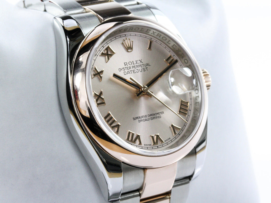 116201_RLX_Datejust_Bicolor_18k_Rosegold_Roman_Dial_Oysterband_D-Serie_FSet_LC100_3-1-scaled
