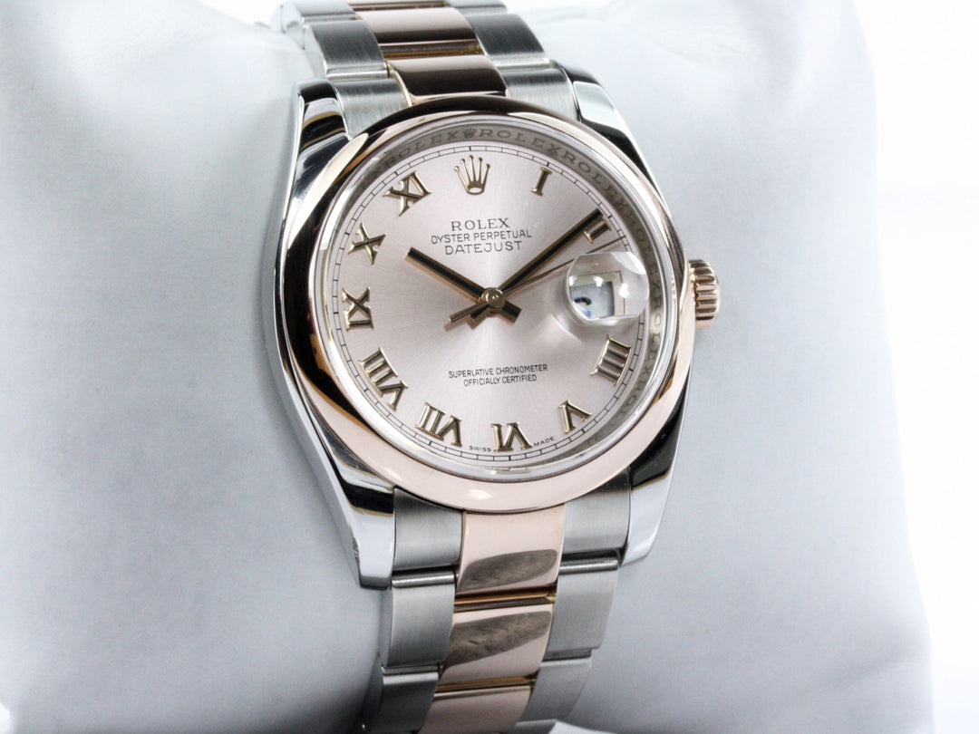 116201_RLX_Datejust_Bicolor_18k_Rosegold_Roman_Dial_Oysterband_D-Serie_FSet_LC100_6-scaled