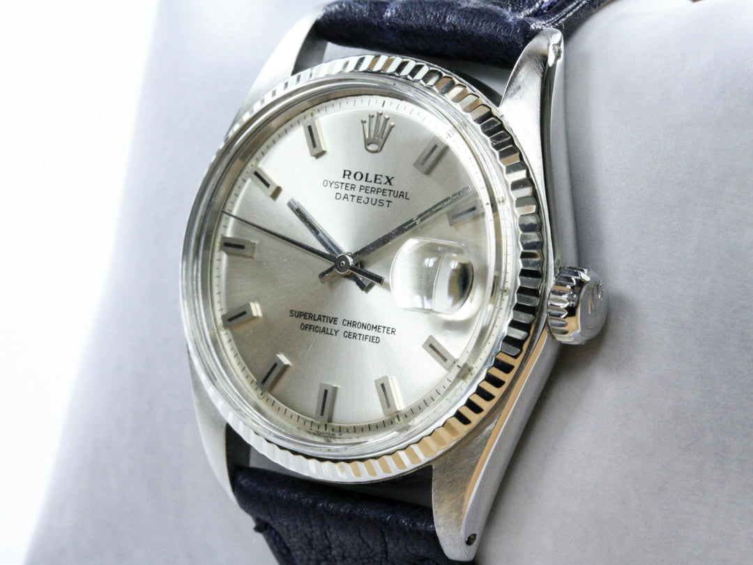 1601_RLX_Datejust_WGold_18k_Bezel_Silver_Dial_Year_1977_Leather_Strap_2-scaled