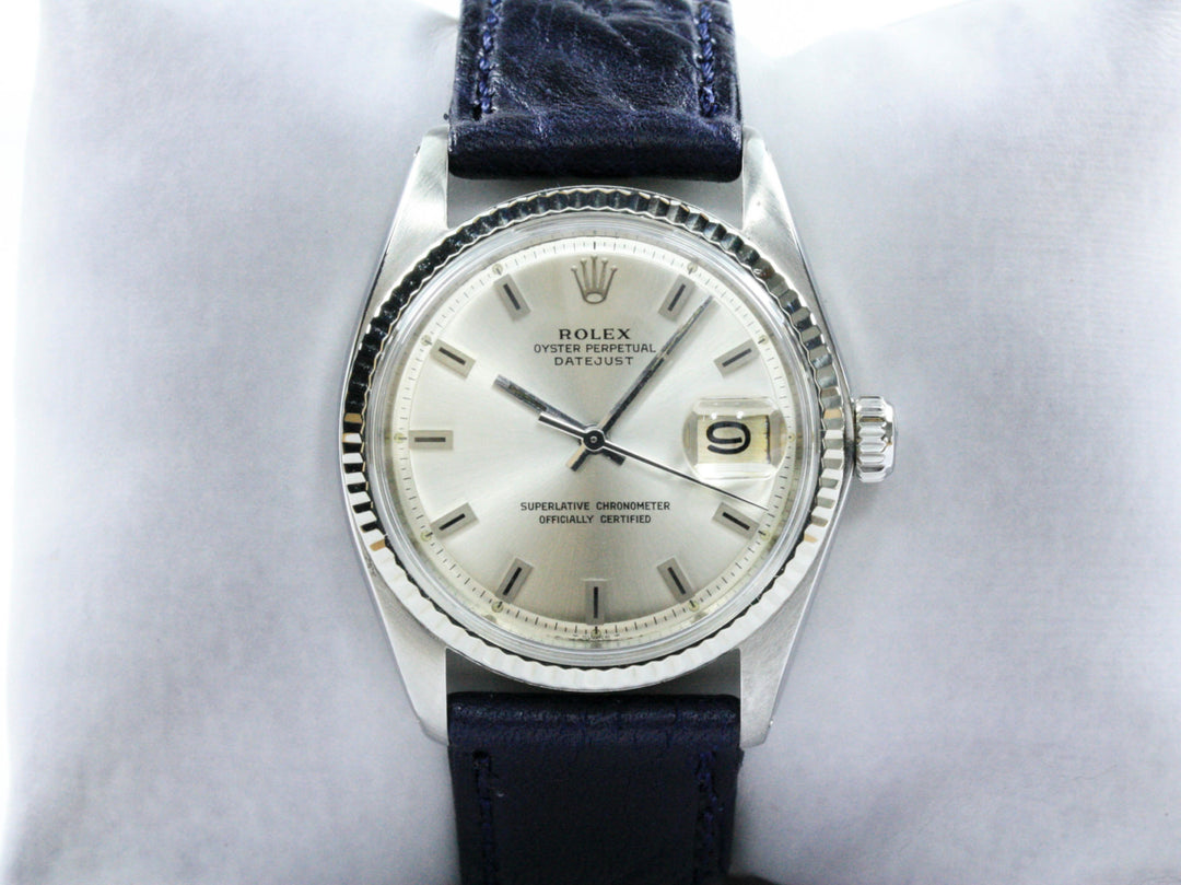 1601_RLX_Datejust_WGold_18k_Bezel_Silver_Dial_Year_1977_Leather_Strap_4-scaled