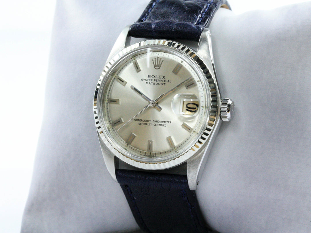 1601_RLX_Datejust_WGold_18k_Bezel_Silver_Dial_Year_1977_Leather_Strap_5-scaled