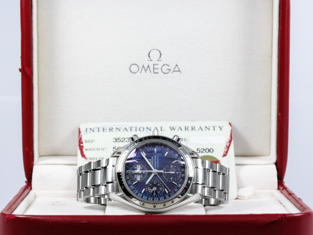 Speedmaster 39 mm TripleDate Day Date Stahl Omega Fullset Box Papers