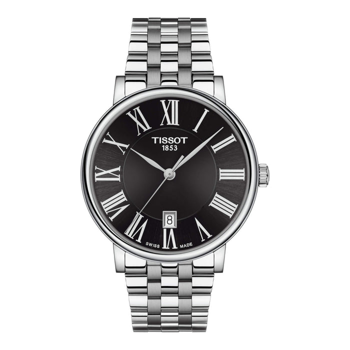 Tissot Carson Premium 40mm T122.410.11.053.00 - Zifferblatt Schwarz, Armband Stahl